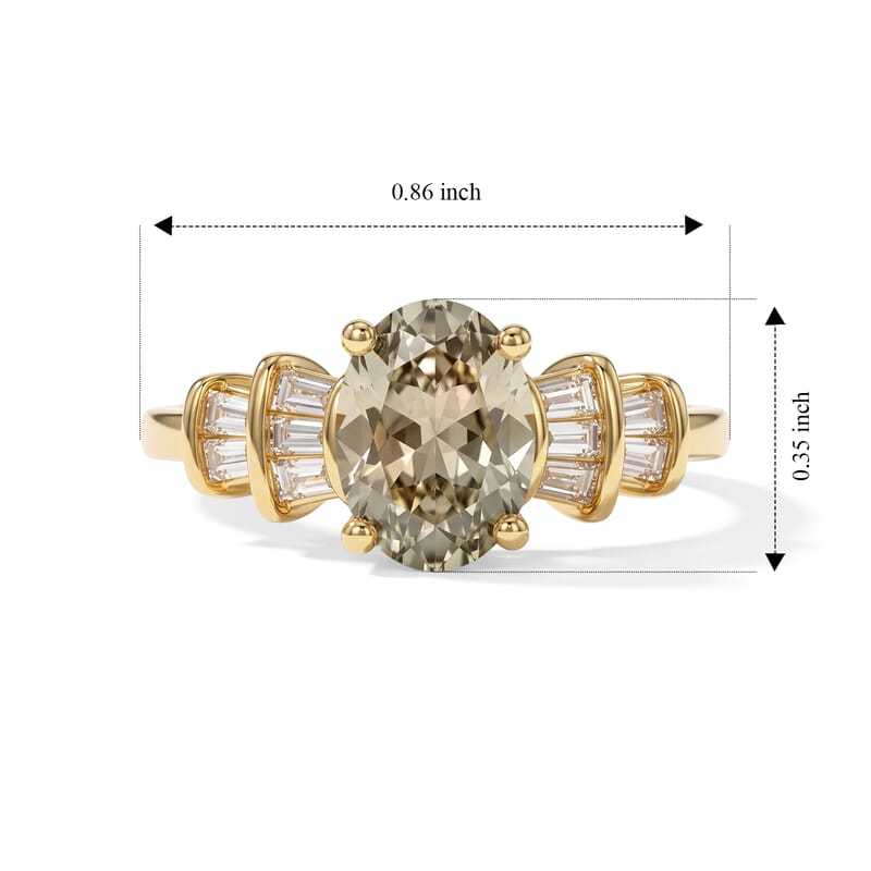 D'Joy AAA Turkizite and Moissanite 1.75 ctw Ring in 18K Vermeil Yellow Gold Over Sterling Silver (Size 6.0)