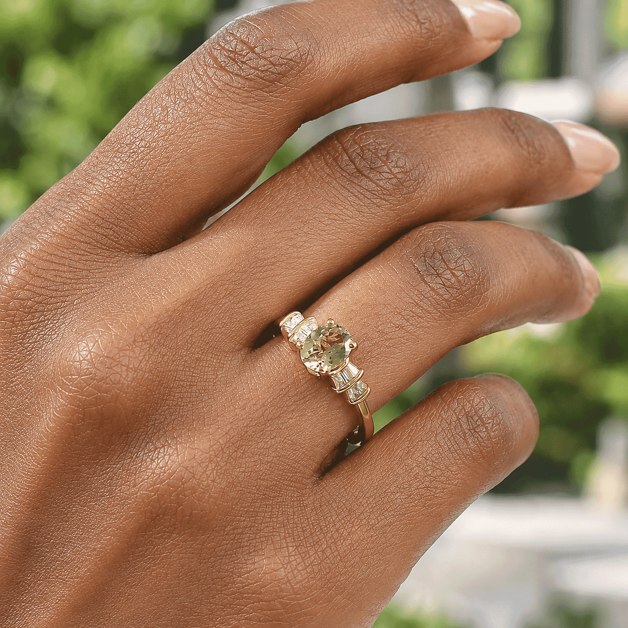 D'Joy AAA Turkizite and Moissanite 1.75 ctw Golden Crown Ring in 18K Vermeil Yellow Gold Over Sterling Silver (Size 7.0)