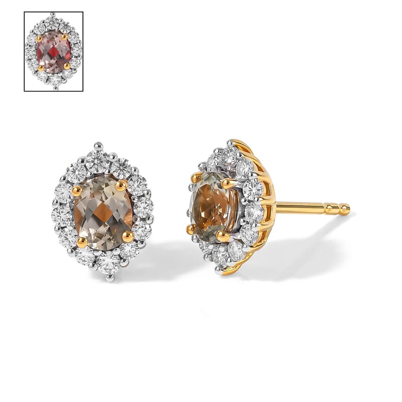 D'Joy AAA Turkizite and Moissanite 1.60 ctw Earrings in 18K Vermeil Yellow Gold Over Sterling Silver
