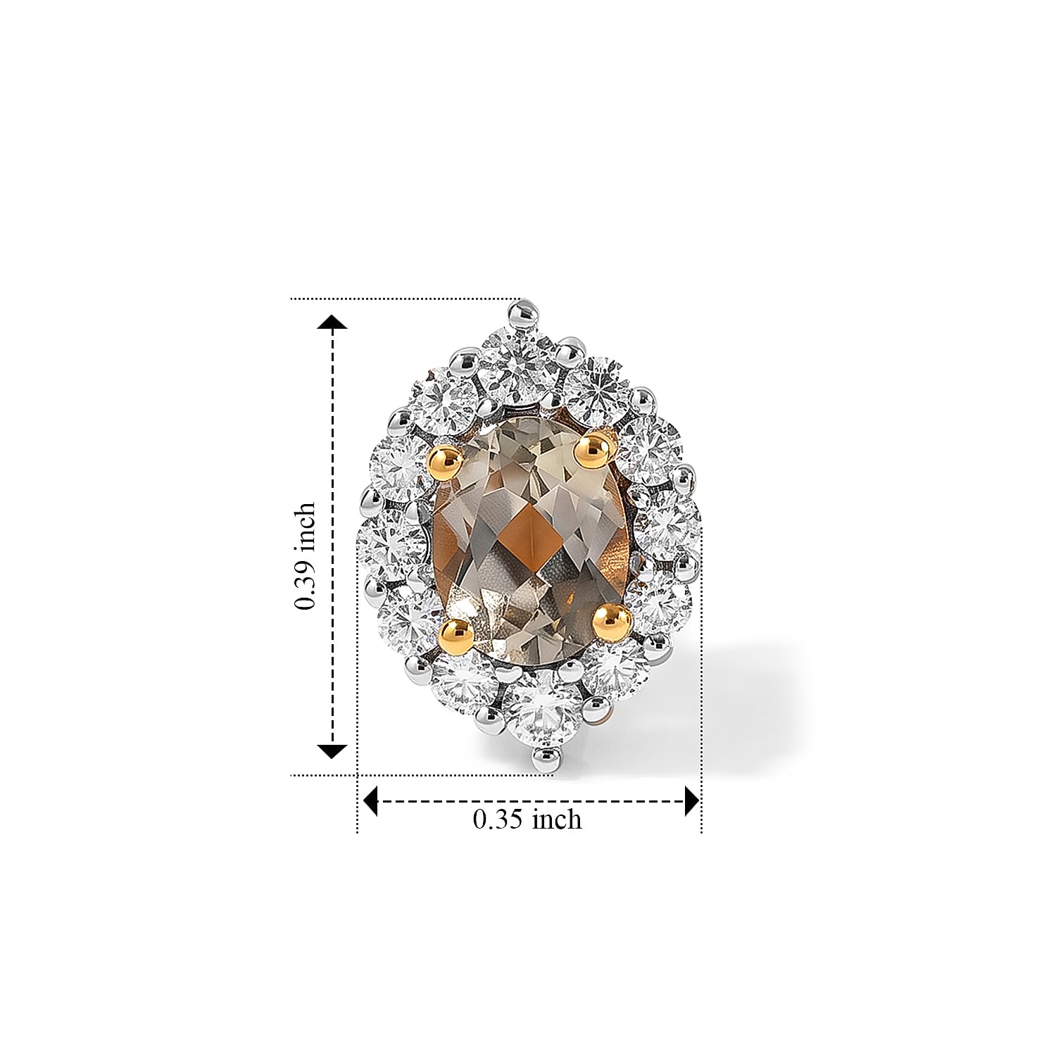 D'Joy AAA Turkizite and Moissanite 1.60 ctw Earrings in 18K Vermeil Yellow Gold Over Sterling Silver