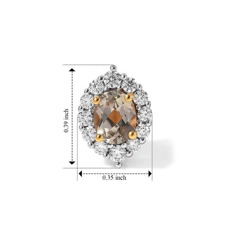 D'Joy AAA Turkizite and Moissanite 1.60 ctw Earrings in 18K Vermeil Yellow Gold Over Sterling Silver
