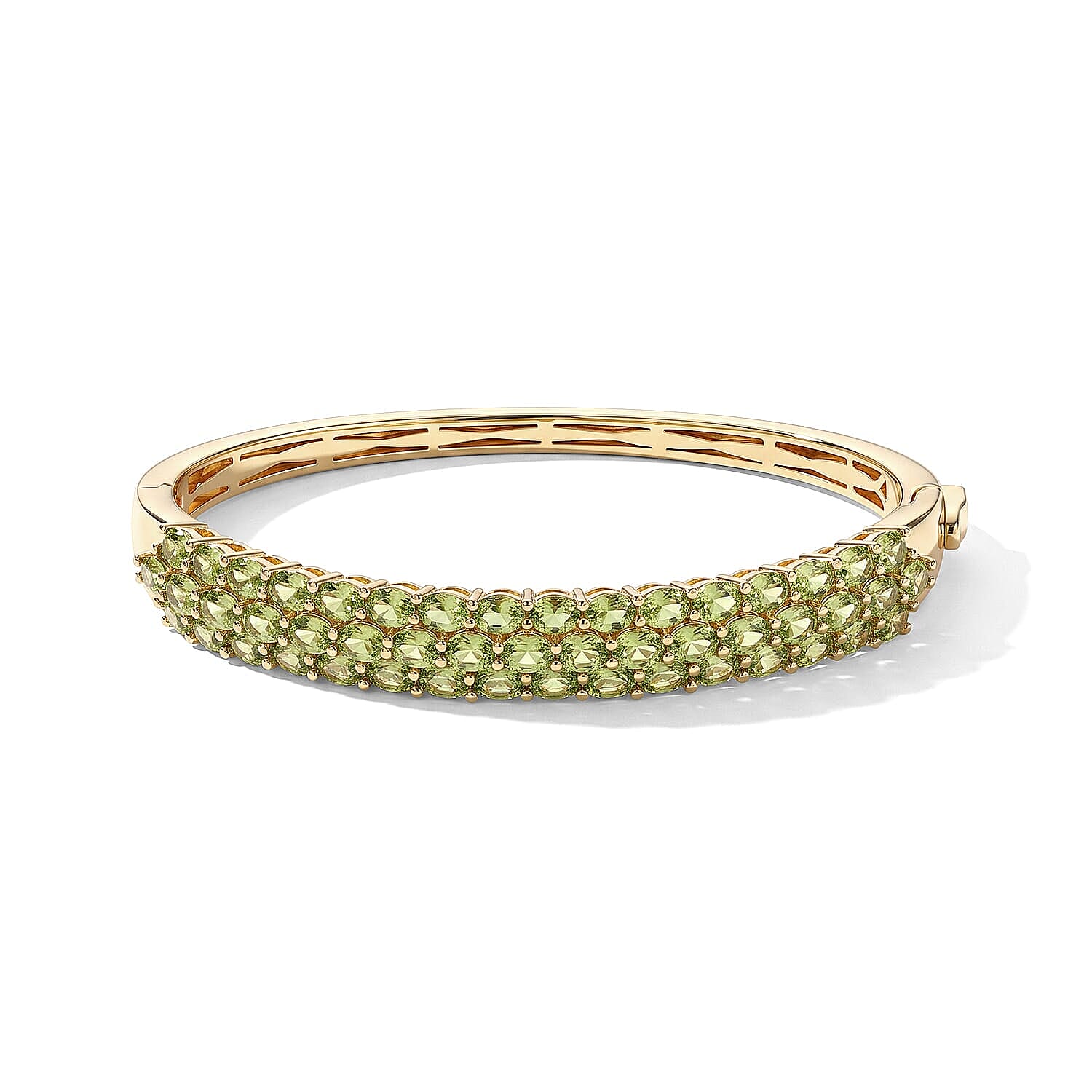 EverTrue Peridot  Full Bangle in 18K YG Plating Pure Yellow Brass 8.33 ctw