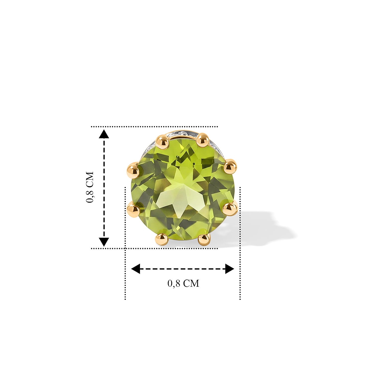 D'Joy Premium Hebei Peridot and Moissanite 3.00 ctw Stud Earrings in 18K Vermeil Yellow Gold Over Sterling Silver