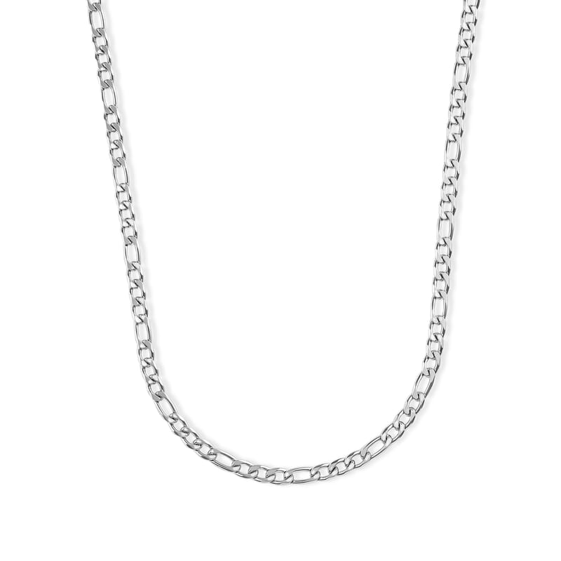 Figaro Chain Necklace in Stainless Steel 24 Inches 15.15 Grams