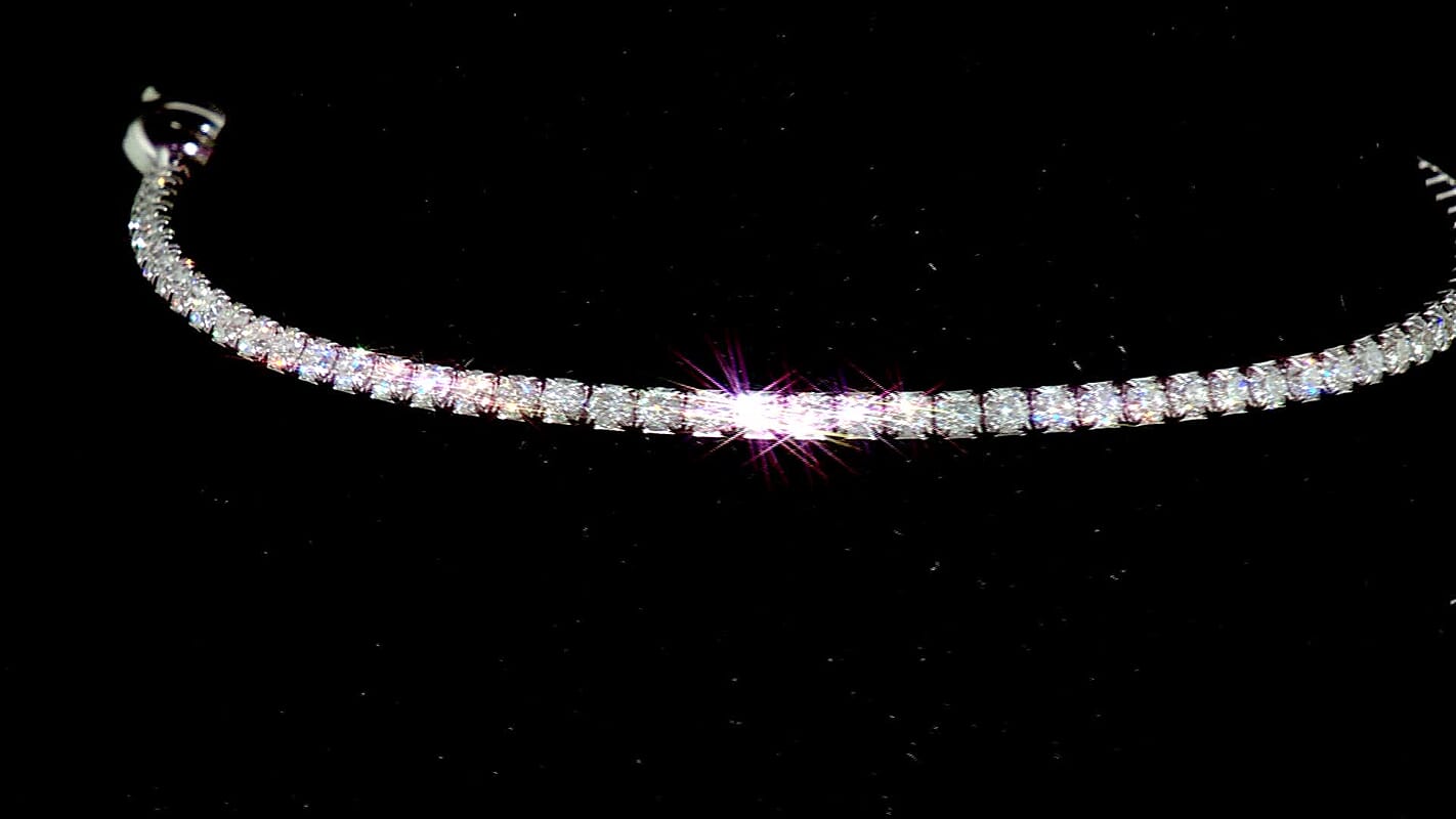 D''Joy Moissanite 2.60 ctw Bracelet in Rhodium Over Sterling Silver (7.25 In)