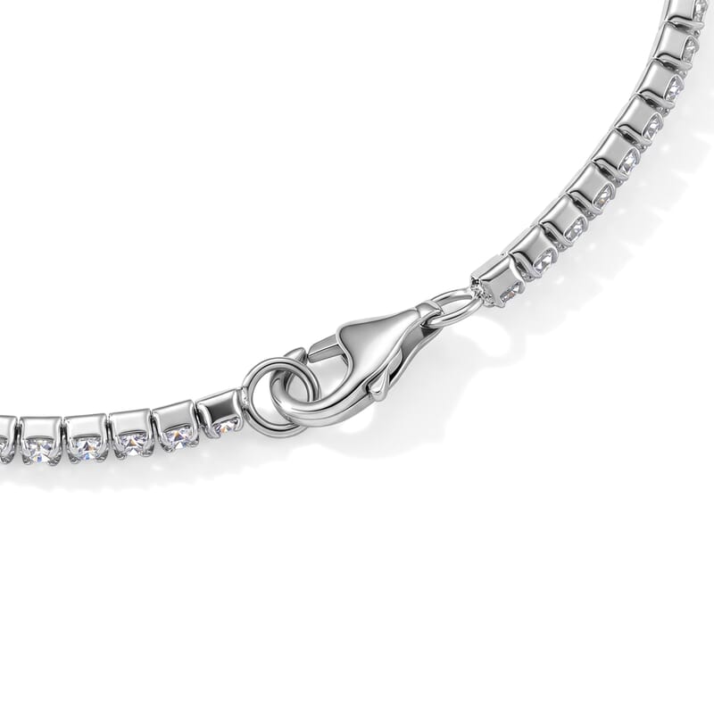 D'Joy Moissanite 2.35 ctw Classic Tennis Bracelet in Rhodium Over Sterling Silver (6.50 In)