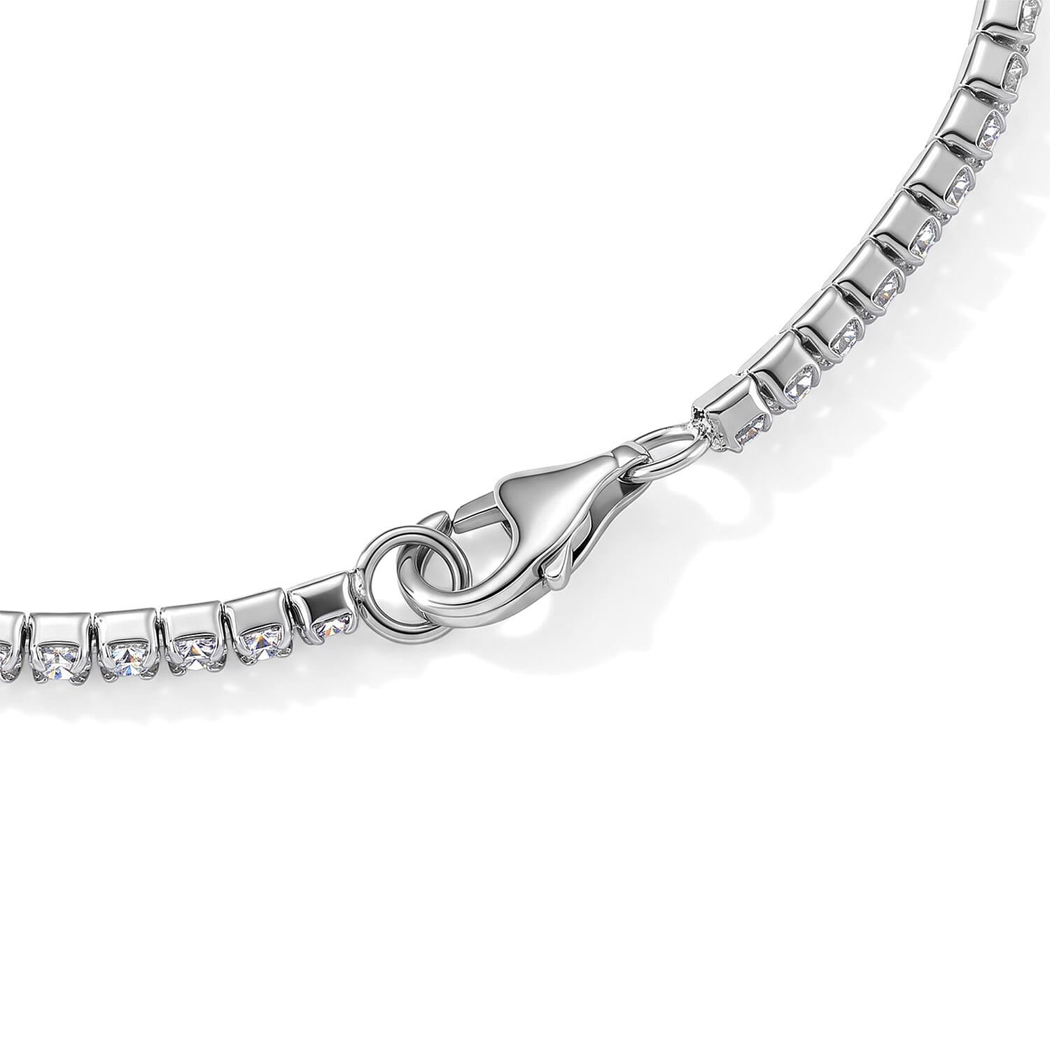 D'Joy Moissanite 2.60 ctw Classic Tennis Bracelet in Rhodium Over Sterling Silver (7.25 In)