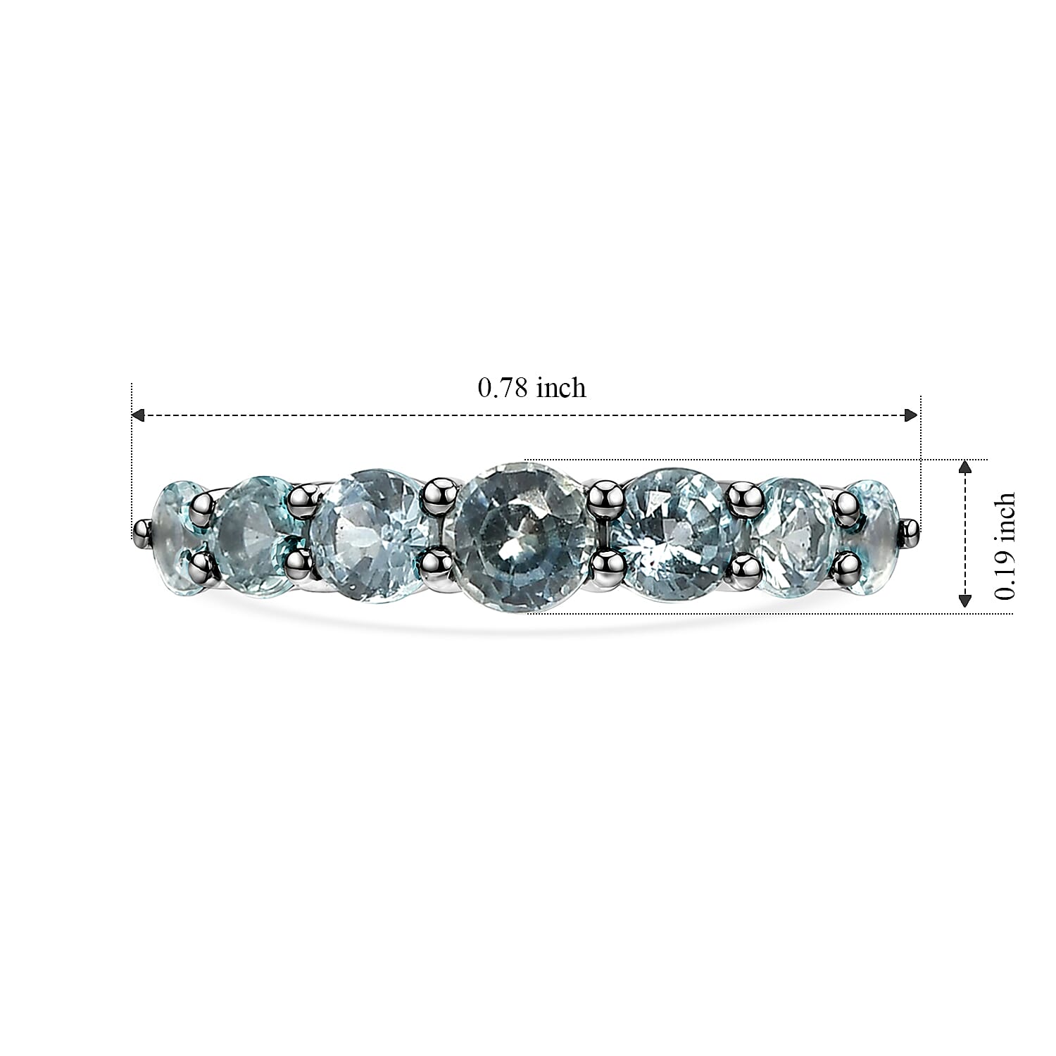 D'Joy Montana Sapphire 1.40 ctw Rockies Skyline Ring in Rhodium Over Sterling Silver (Size 5.0)