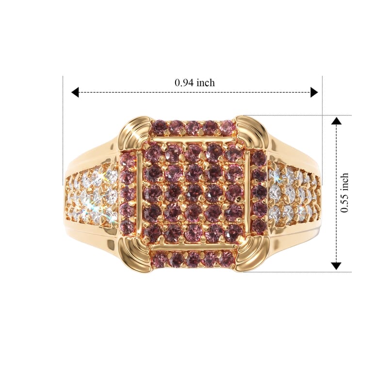 D'Joy Premium Padparadscha Sapphire and Moissanite 1.00 ctw Ring in 18K Vermeil Yellow Gold Over Sterling Silver (Size 8.0)