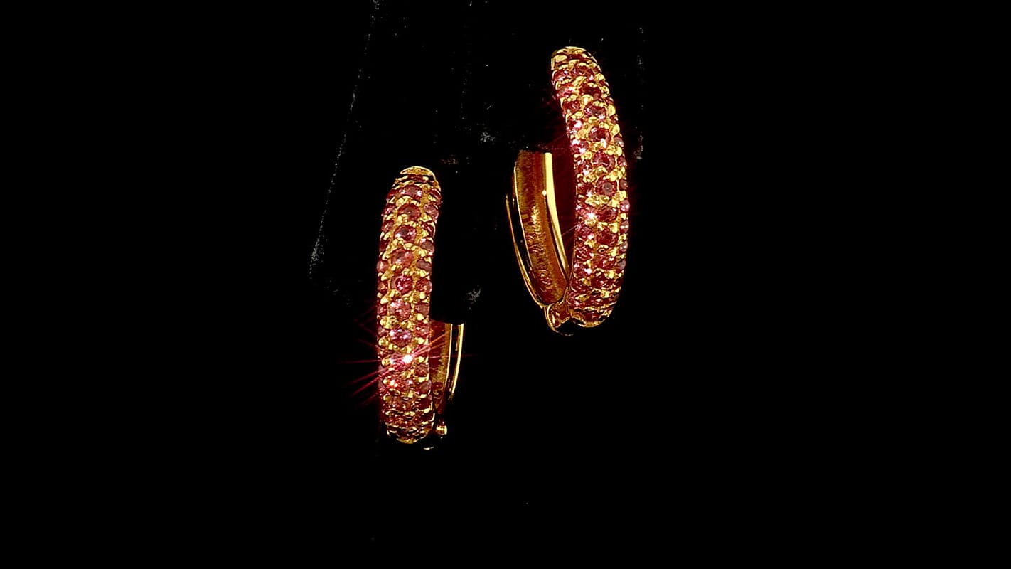 D''Joy Premium Padparadscha Sapphire Earrings in 18K Vermeil YG Over Sterling Silver 1.10 ctw