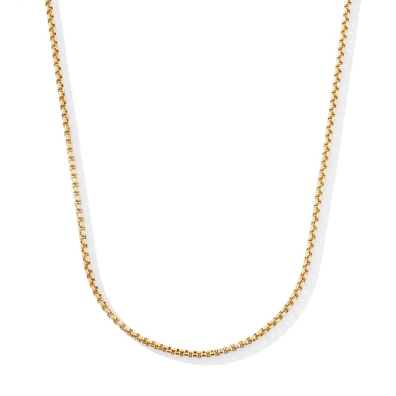 Thin Cable Chain Necklace in ION Plated YG Stainless Steel 24 Inches