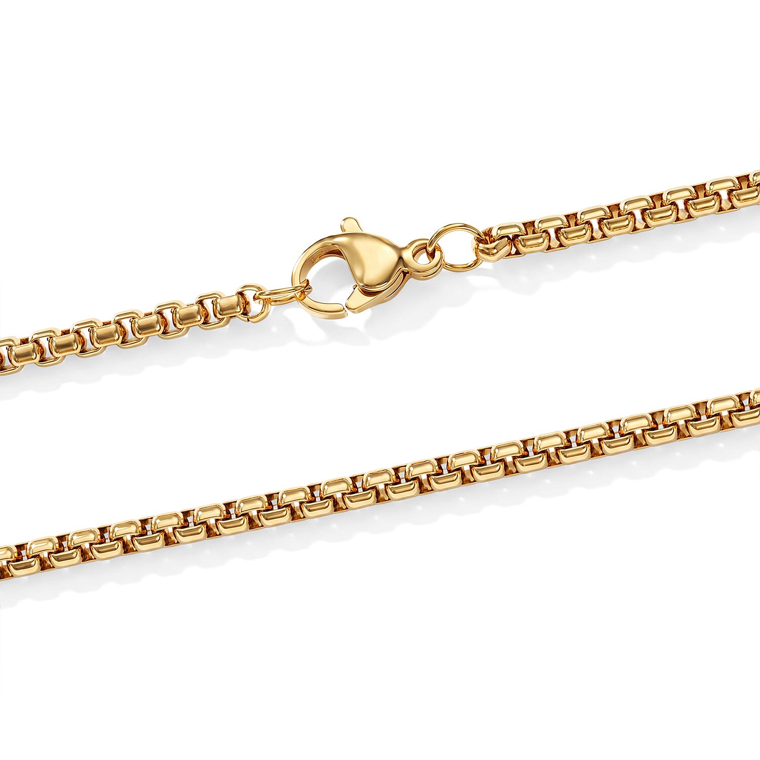 Thin Cable Chain Necklace in ION Plated YG Stainless Steel 24 Inches