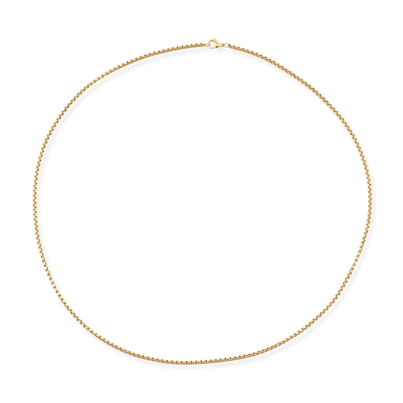 Thin Cable Chain Necklace in ION Plated YG Stainless Steel 24 Inches