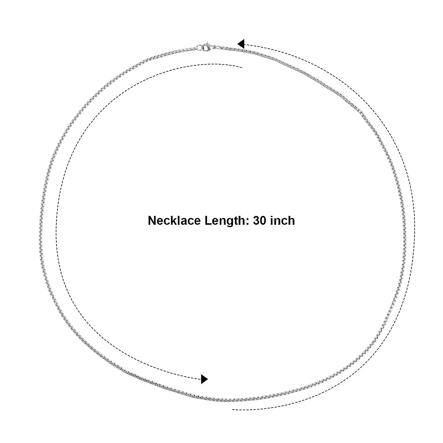 Thin Cable Chain Necklace in Stainless Steel 30 Inches