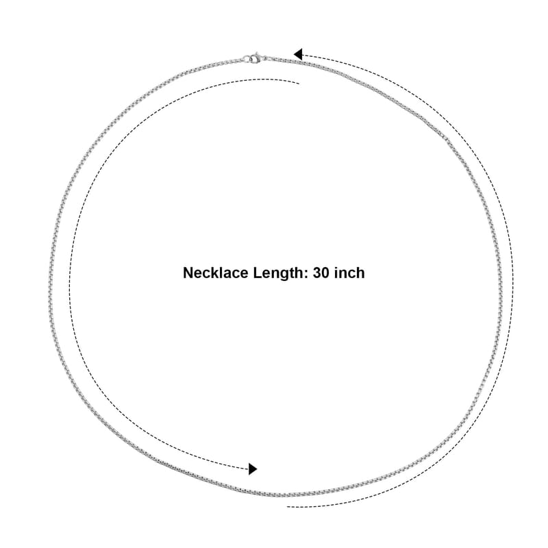 Thin Cable Chain Necklace in Stainless Steel 30 Inches