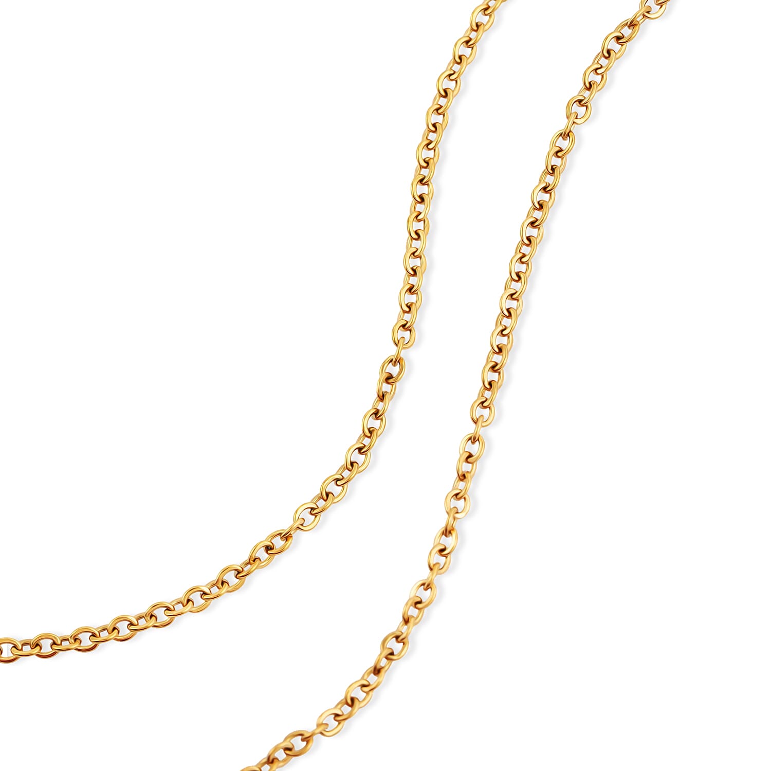 Thin Chain Necklace in ION Plated YG Stainless Steel 18 Inches