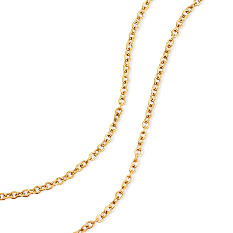 Thin Chain Necklace in ION Plated YG Stainless Steel 18 Inches