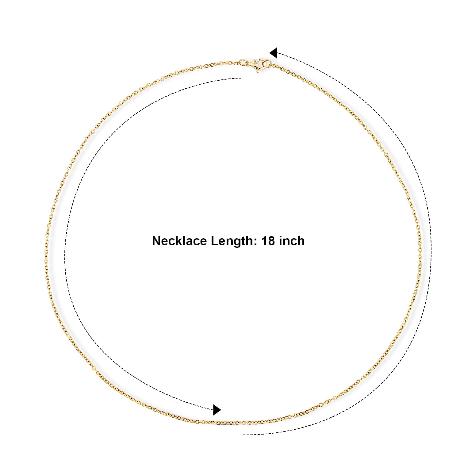 Thin Chain Necklace in ION Plated YG Stainless Steel 18 Inches