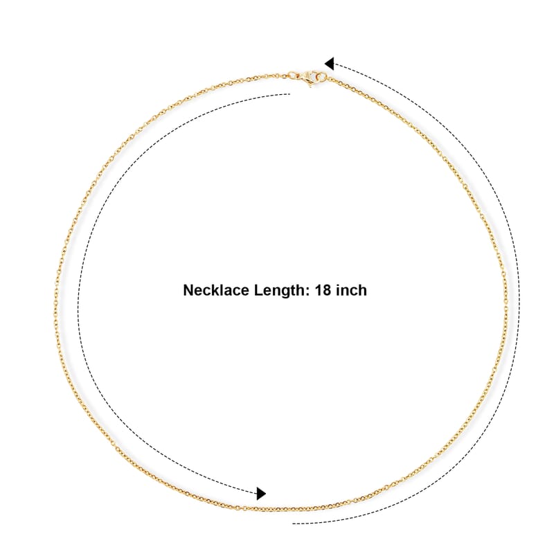 Thin Chain Necklace in ION Plated YG Stainless Steel 18 Inches