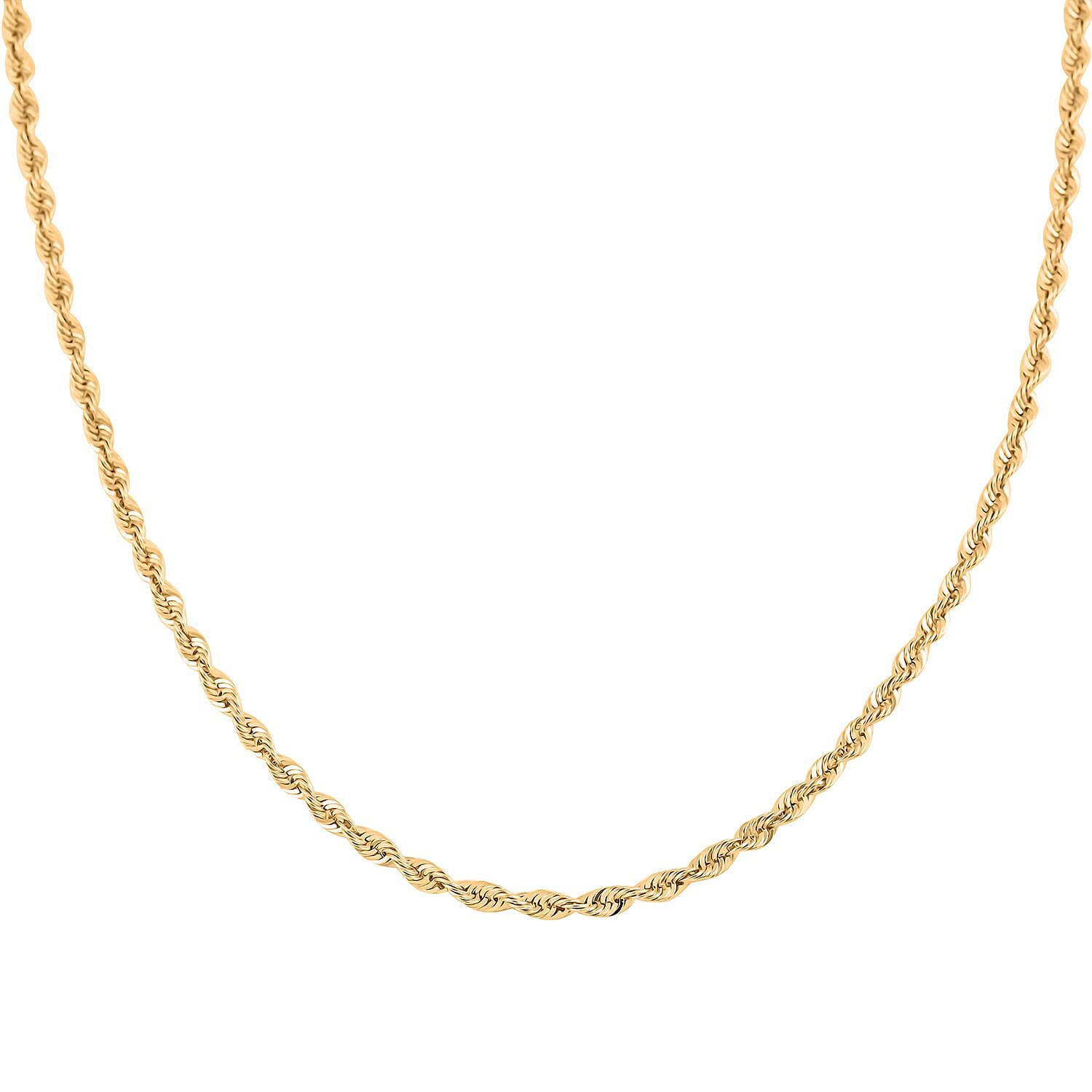 2mm Rope Chain Necklace in 10K Yellow Gold 2.9 Grams 20 Inches