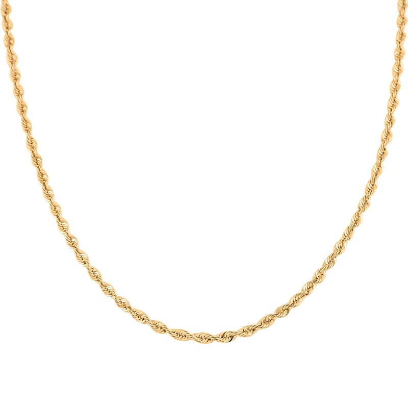 2mm Rope Chain Necklace in 10K Yellow Gold 2.9 Grams 20 Inches