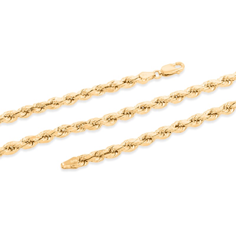 4.5mm Rope Chain Necklace in 10K Yellow Gold 8.3 Grams 20 Inches