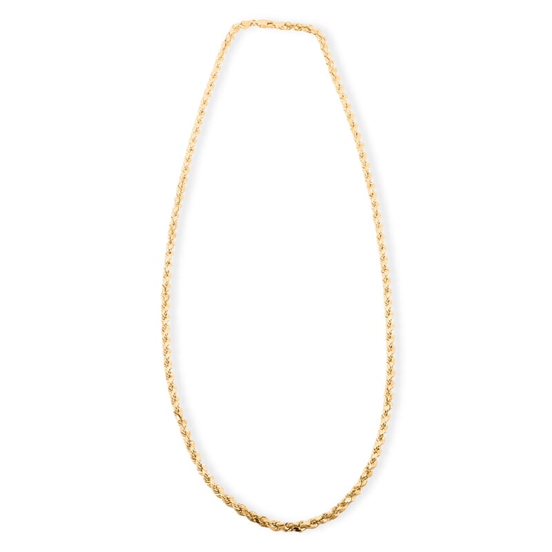 4.5mm Rope Chain Necklace in 10K Yellow Gold 8.3 Grams 20 Inches