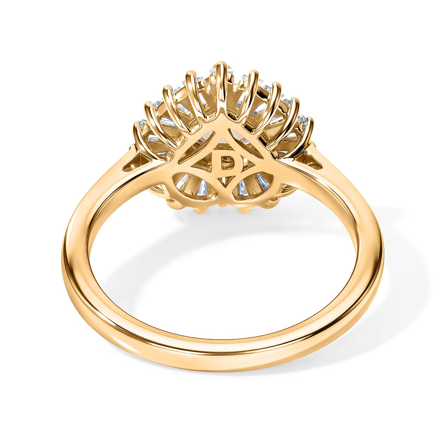 D'Joy AAA Turkizite and Moissanite 1.50 ctw Ring in 18K Vermeil Yellow Gold Over Sterling Silver (Size 6.0)