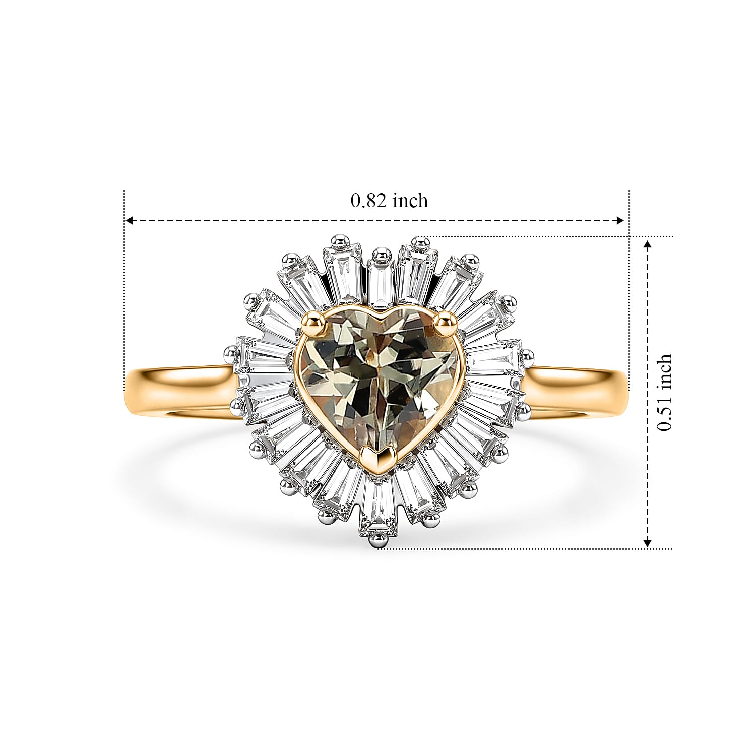 D'Joy AAA Turkizite and Moissanite 1.50 ctw Ring in 18K Vermeil Yellow Gold Over Sterling Silver (Size 6.0)
