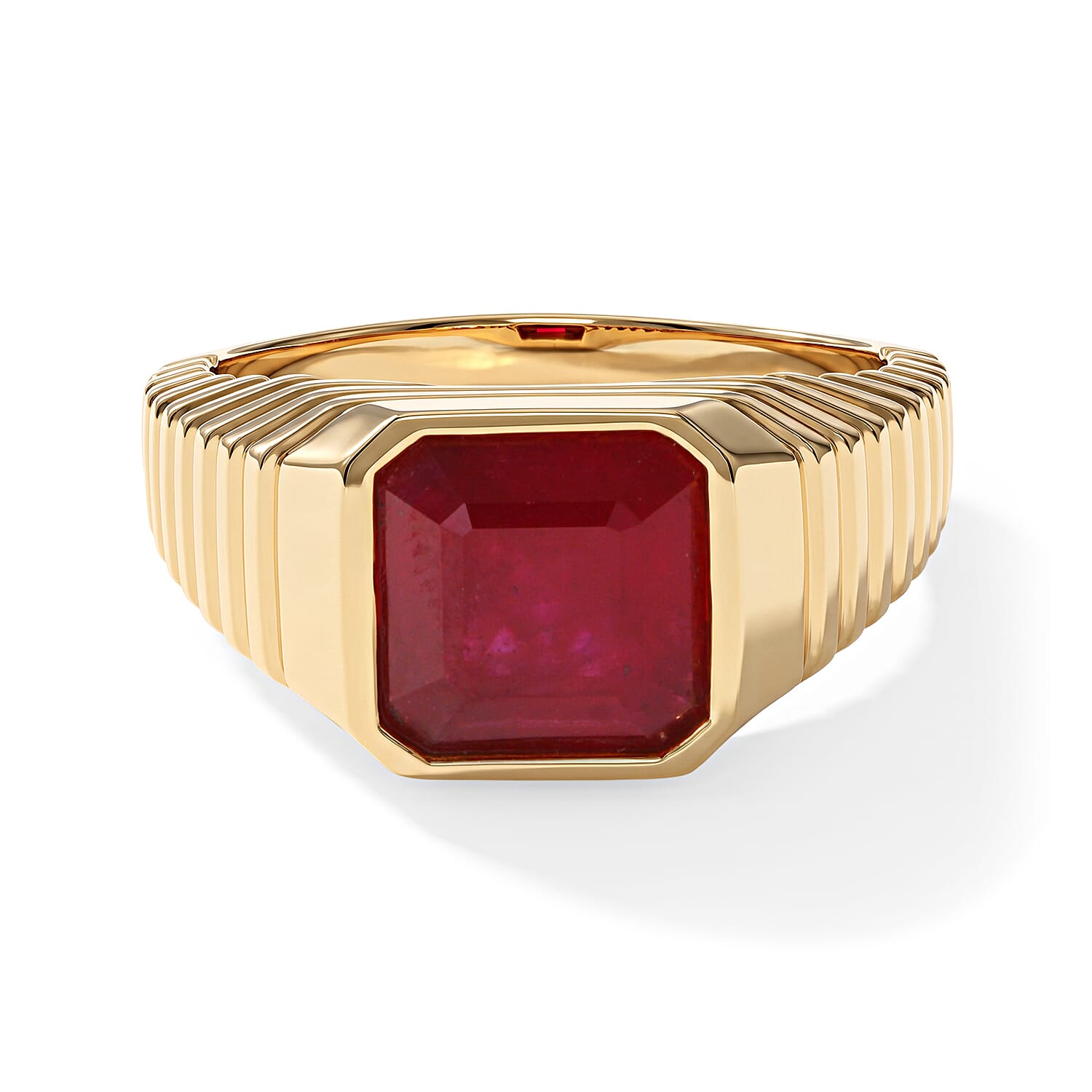 D''Joy Niassa Ruby (FF) Ring in 18K Vermeil YG Over Sterling Silver (Size 10.0) 5.80 ctw