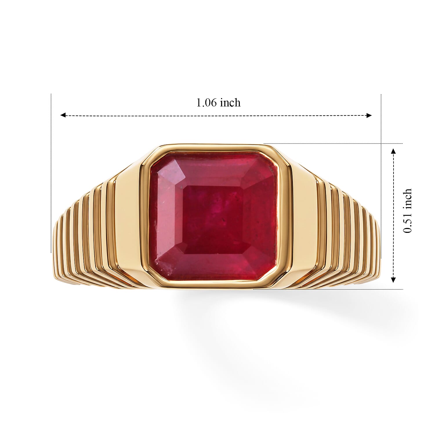 D'Joy Niassa Ruby (FF) Ring in 18K Vermeil YG Over Sterling Silver (Size 9.0) 5.80 ctw