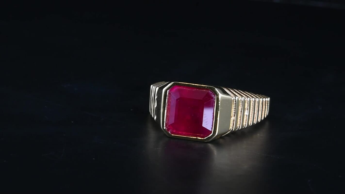 D''Joy Niassa Ruby (FF) Ring in 18K Vermeil YG Over Sterling Silver (Size 10.0) 5.80 ctw