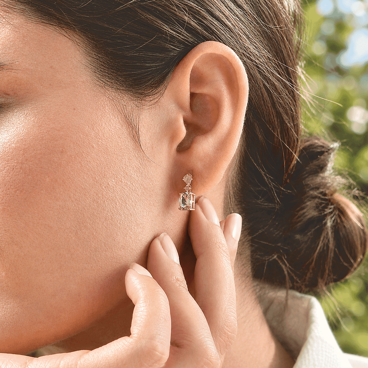 Rachel Roy Premium Pink Morganite and Madagascar Pink Sapphire 2.10 ctw Dangling Earrings in 18K Vermeil Rose Gold Over Sterling Silver
