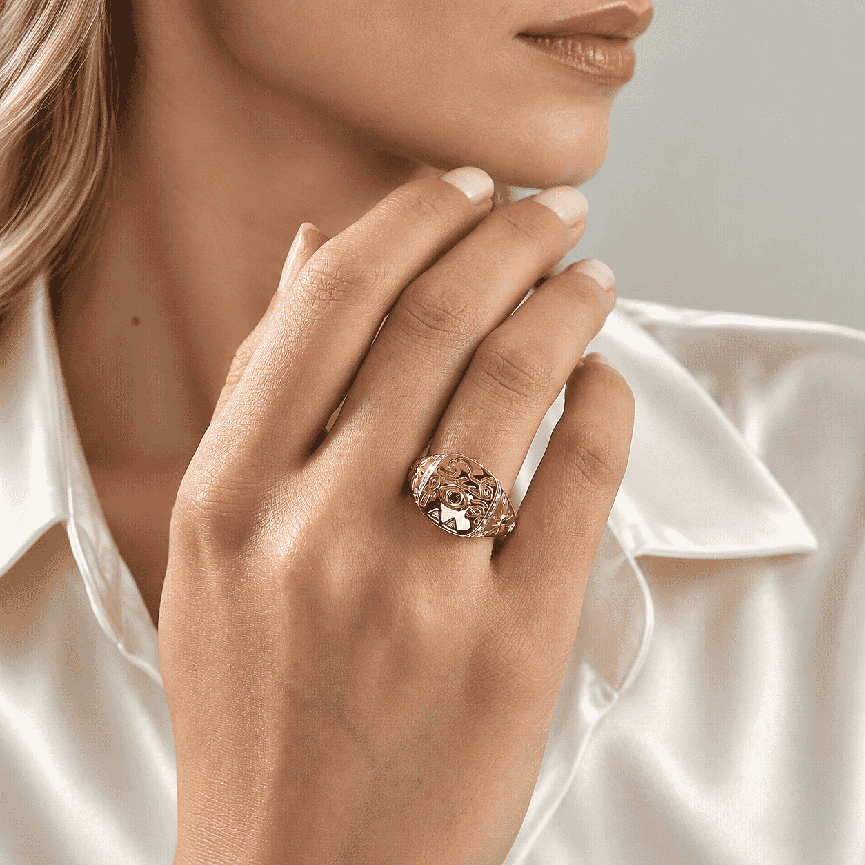 D'Joy Racehel Roy Premium Orissa Rhodolite Garnet and Multi Gemstone 0.70 ctw Ring in 18K Vermeil Rose Gold Over Sterling Silver (Size 7.0)