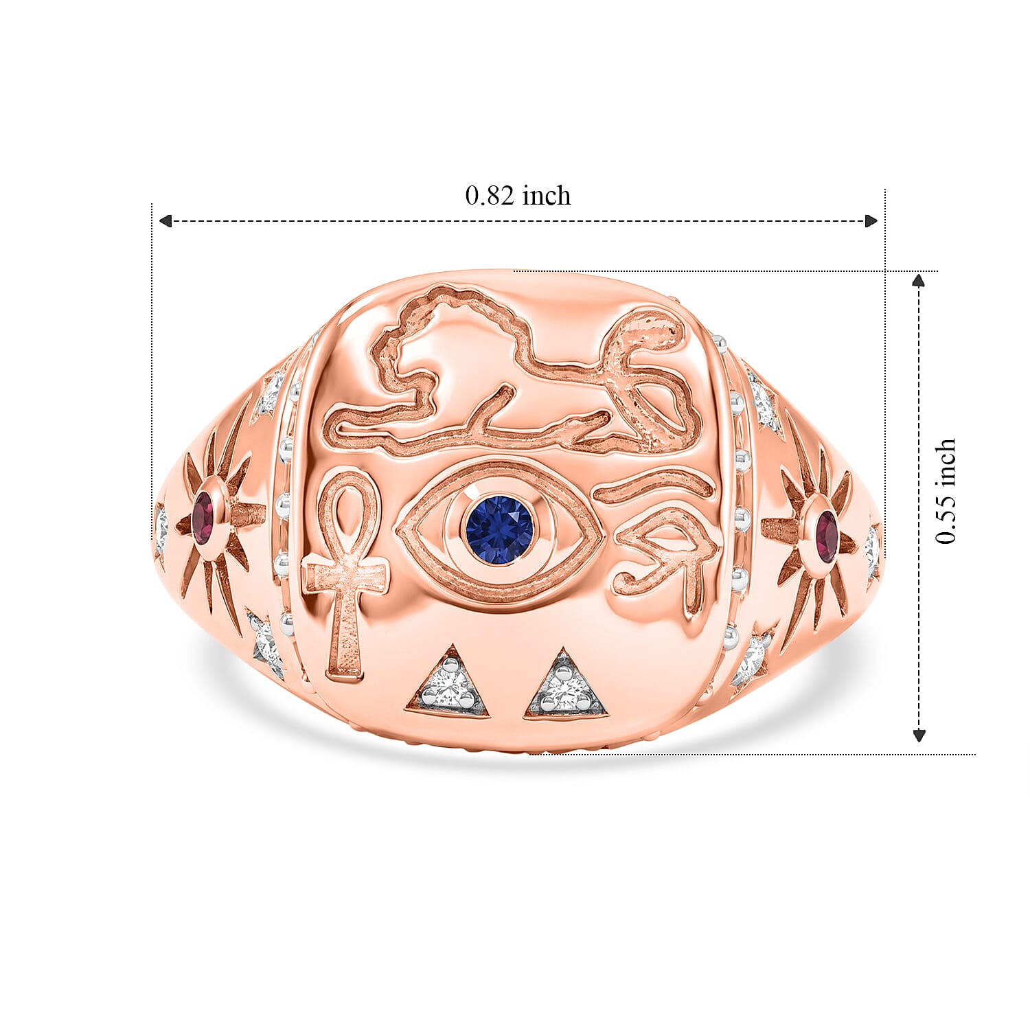 D'Joy Racehel Roy Premium Orissa Rhodolite Garnet and Multi Gemstone 0.70 ctw Ring in 18K Vermeil Rose Gold Over Sterling Silver (Size 7.0)