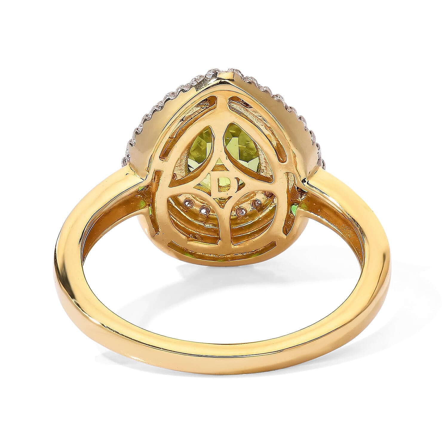 D'Joy Premium Hebei Peridot, Multi Gemstone Ring in 18K Vermeil YG Over Sterling Silver (Size 6.0) 1.80 ctw