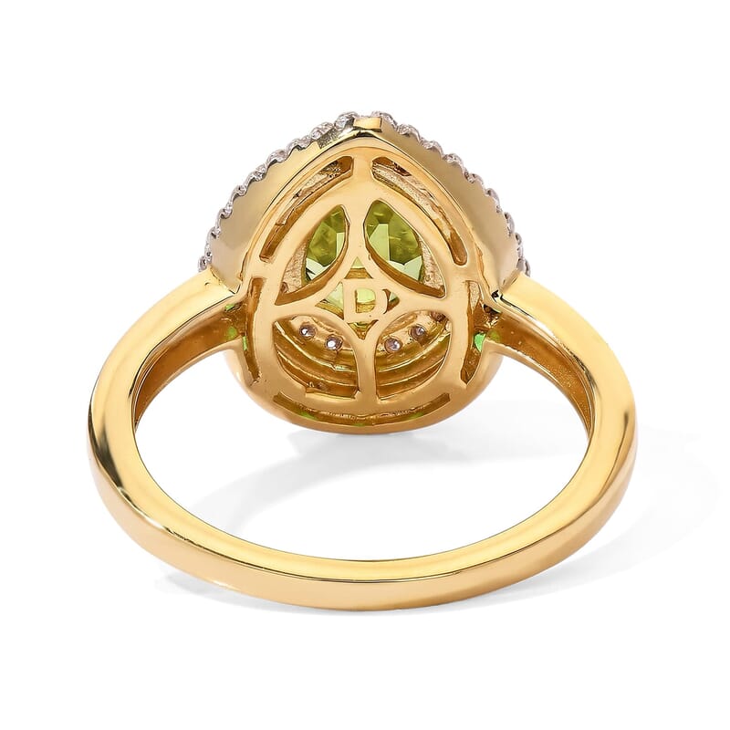 D'Joy Premium Hebei Peridot, Multi Gemstone Ring in 18K Vermeil YG Over Sterling Silver (Size 6.0) 1.80 ctw