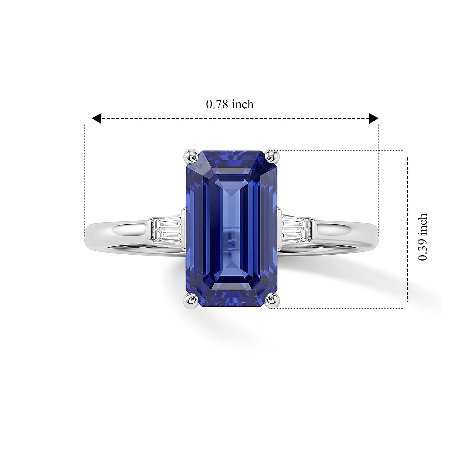 Luxoro Premium Tanzanite and Diamond I2 2.50 ctw Ring in 10K White Gold (Size 7.0)