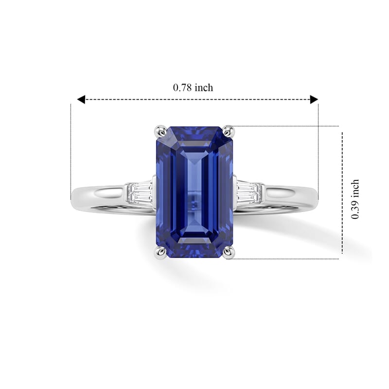 Luxoro Premium Tanzanite and Diamond I2 2.50 ctw Ring in 10K White Gold (Size 7.0)