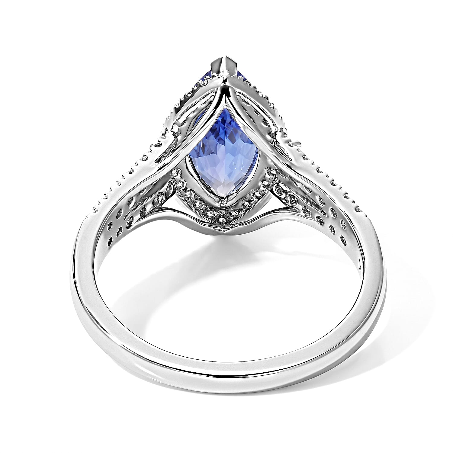 Luxoro Premium Tanzanite and Diamond I2 2.75 ctw Vintage Elegance Ring in 10K White Gold (Size 7.0)