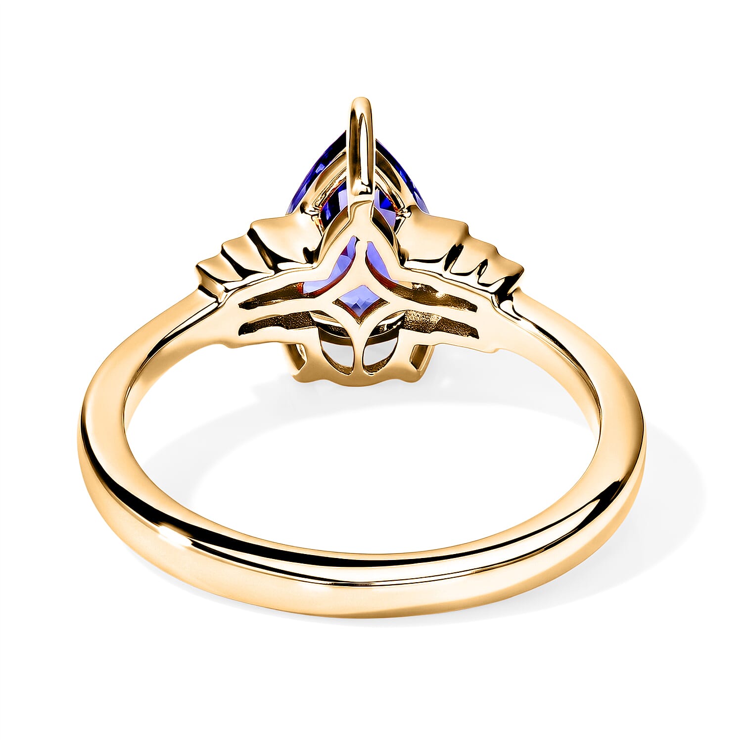 Luxoro Premium Tanzanite and Diamond I2 1.50 ctw Regal Grace Ring in 10K Yellow Gold (Size 7.0)