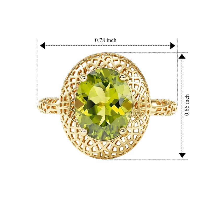 Mirage Collection AAA Hebei Peridot 2.70 ctw Verdant Crown Ring in 10K Yellow Gold (Size 6.0)