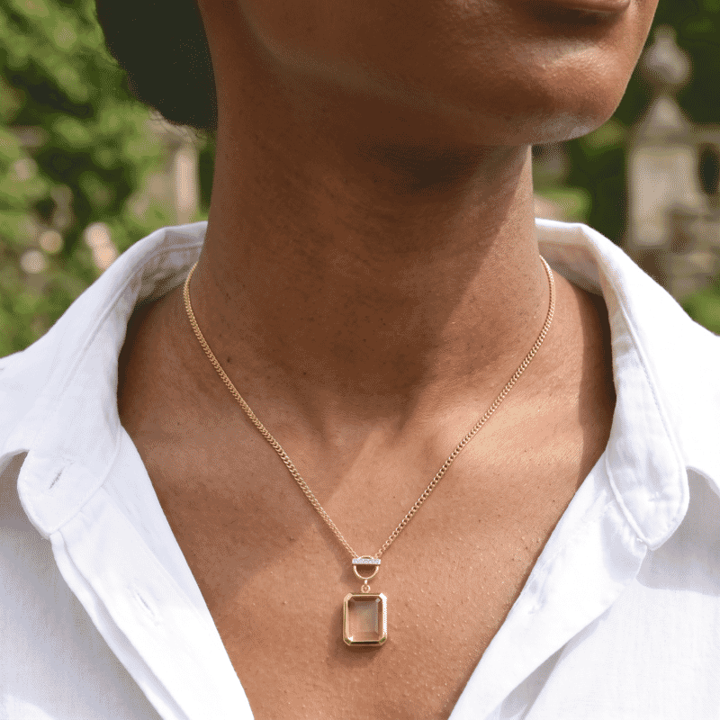 Premium Brazilian Citrine and White Zircon 5.65 ctw Necklace in 18K Vermeil Yellow Gold Over Sterling Silver 18 Inches