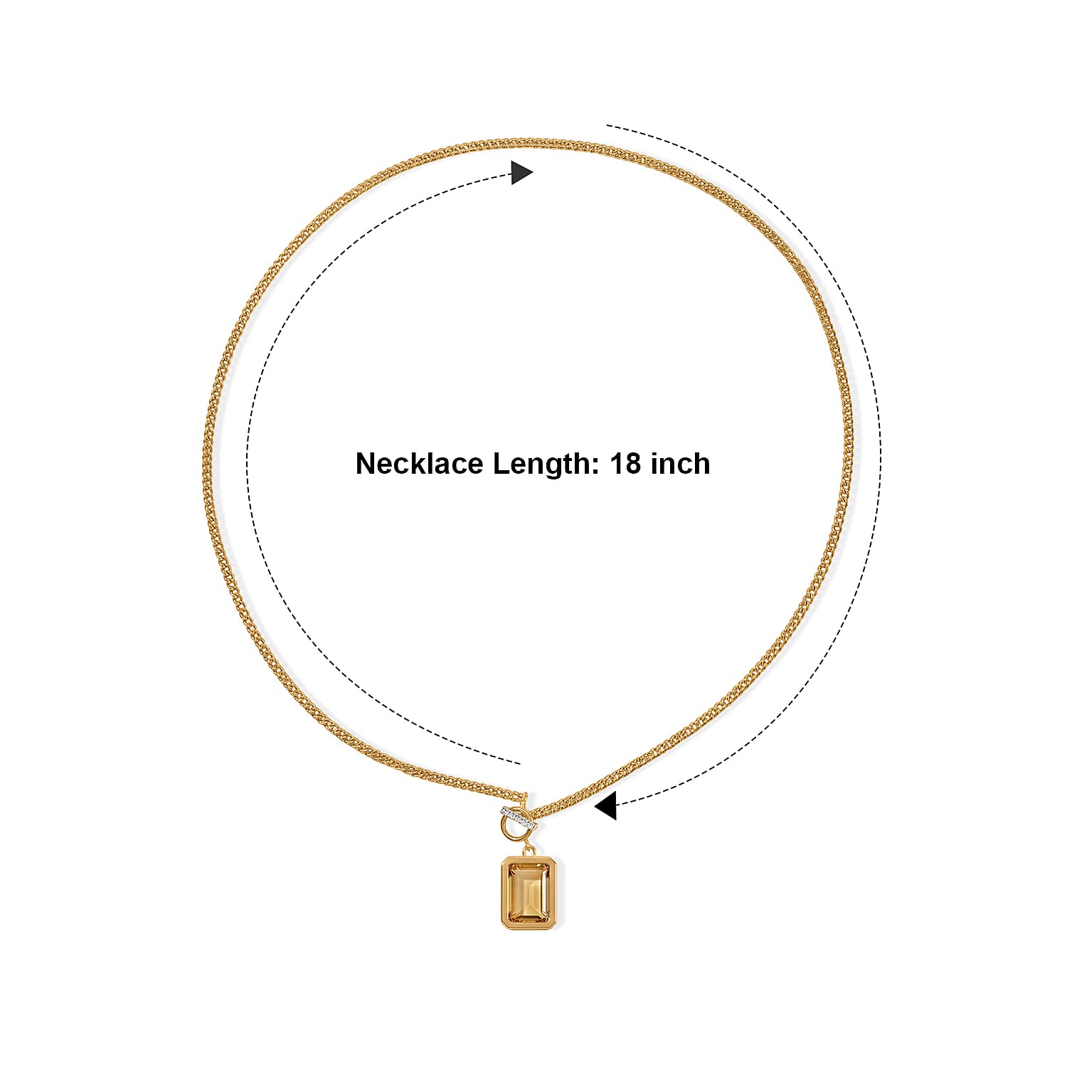 Premium Brazilian Citrine and White Zircon 5.65 ctw Necklace in 18K Vermeil Yellow Gold Over Sterling Silver 18 Inches