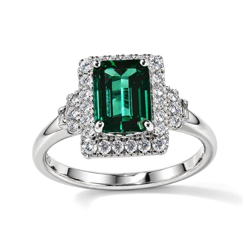 Certified and Appraised Luxoro AAA Monte Belo Indicolite and Diamond (I2) 2.00 ctw Ring in 14K White Gold (Size 10.0)