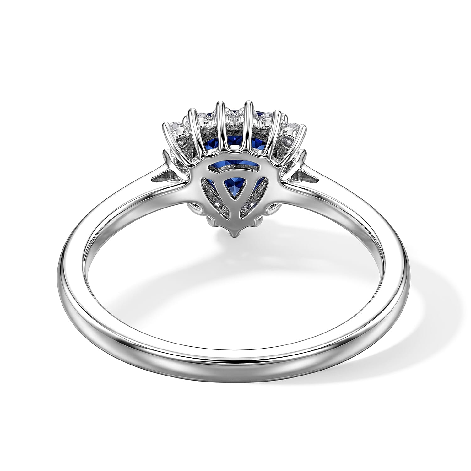 D'Joy Premium Tanzanite and Moissanite 0.85 ctw Ring in Rhodium Over Sterling Silver (Size 6.0)