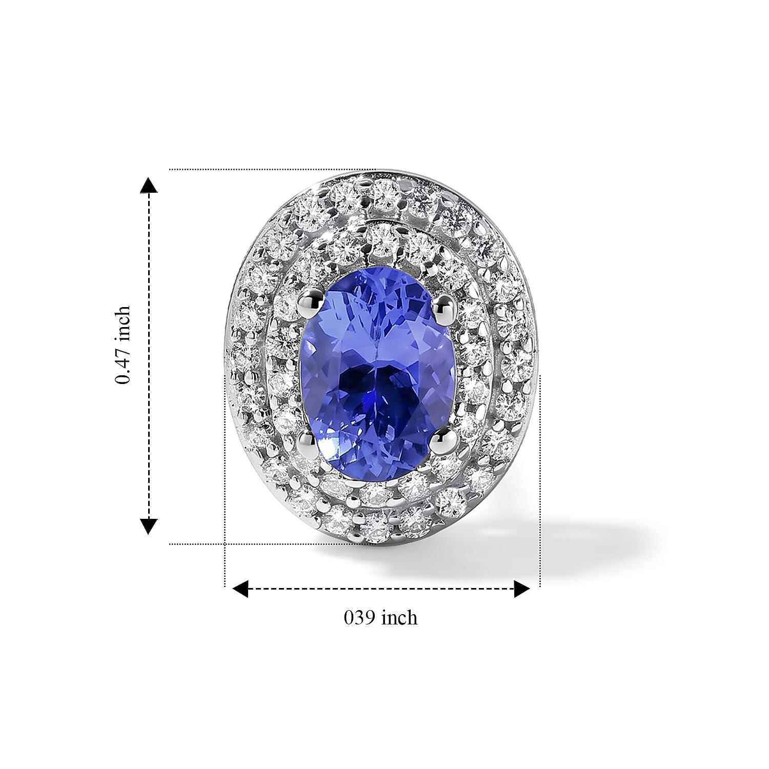 D'Joy Premium Tanzanite and Moissanite 2.20 ctw Earrings in Rhodium Over Sterling Silver