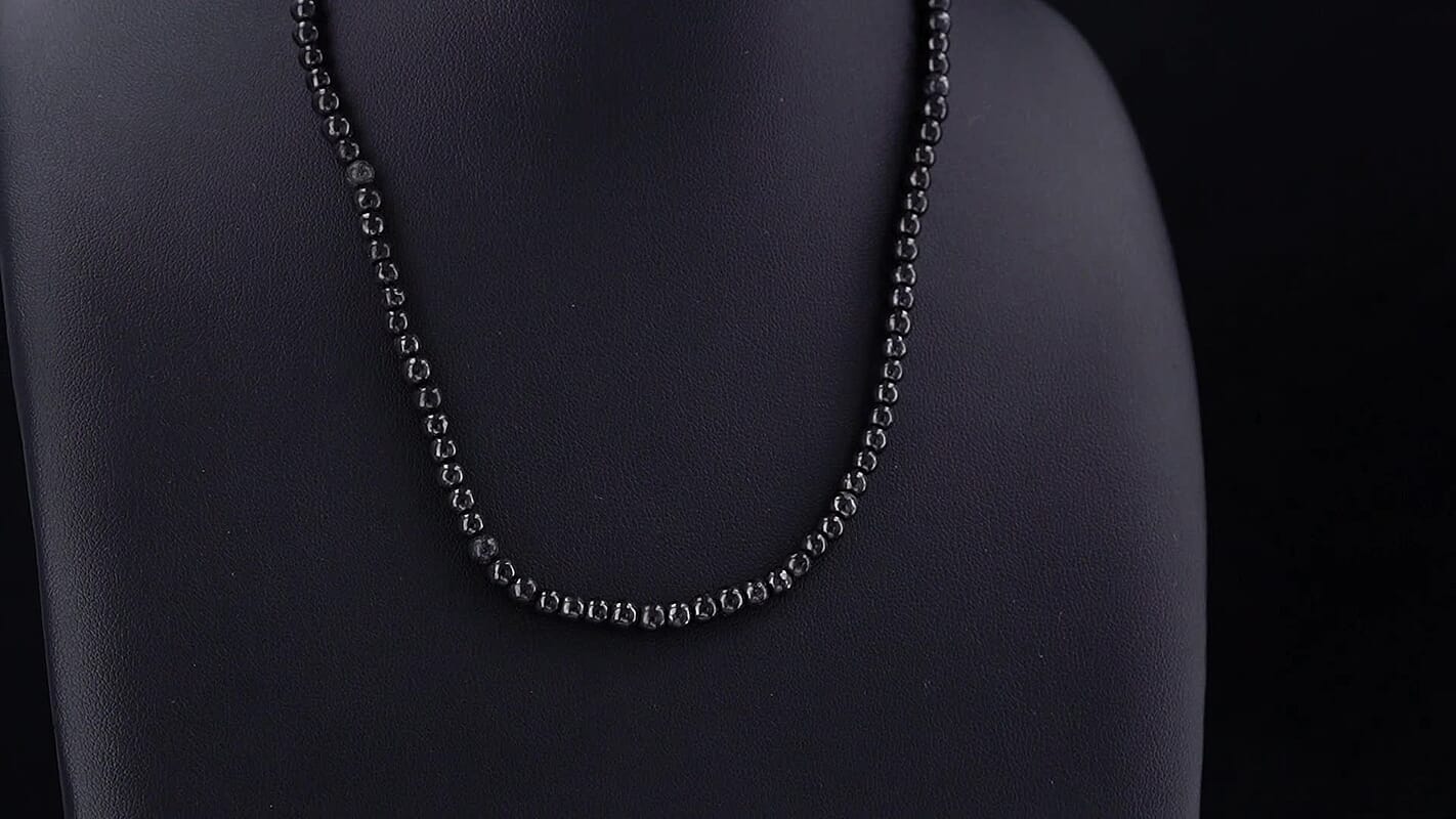 GCS Shungite 4mm Round Beaded Strand (16 Inches) 45.00 ctw