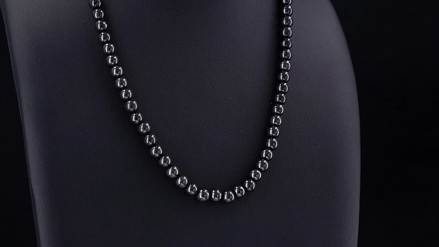 GCS Shungite 6mm Round Beaded Strand (16 Inches) 90.00 ctw