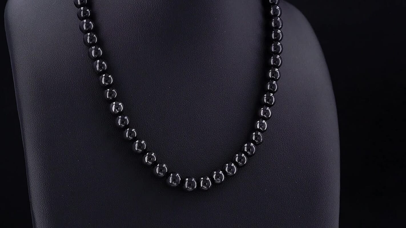 GCS Shungite 8mm Round Beaded Strand (16 Inches) 150.00 ctw
